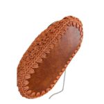 Δερμάτινος πάτος της πλεκτής clutch τσάντας NOSTALGIA σε τερακότα απόχρωση
