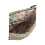 Φοδραρισμένο floral εσωτερικό στην πλεκτή tote τσάντα DAPHNE