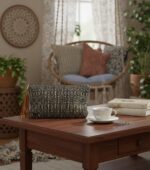 υφαντό τσαντάκι clutch σε Boho περιβάλλον