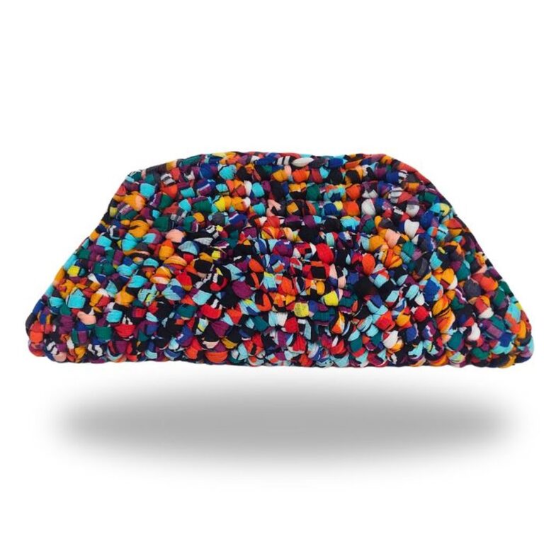 Πλεκτό πολύχρωμο clutch COLORA χειροποίητο