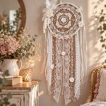 Λευκή ονειροπαγίδα με δαντέλα WHITE WHISPER σε ρομαντική διακόσμηση.