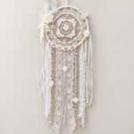 Λευκή ονειροπαγίδα με δαντέλα WHITE WHISPER και πλεκτά λουλούδια