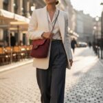 Μπορντό πλεκτή τσάντα COLETTE σε urban elegant εμφάνιση