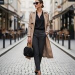 Πλεκτή τσάντα χειρός ELEGANCE NOIR σε vintage inspired lifestyle σκηνή