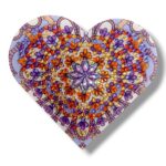 χειροποίητος σελιδοδείκτης με διαμαντάκια mandala καρδιά