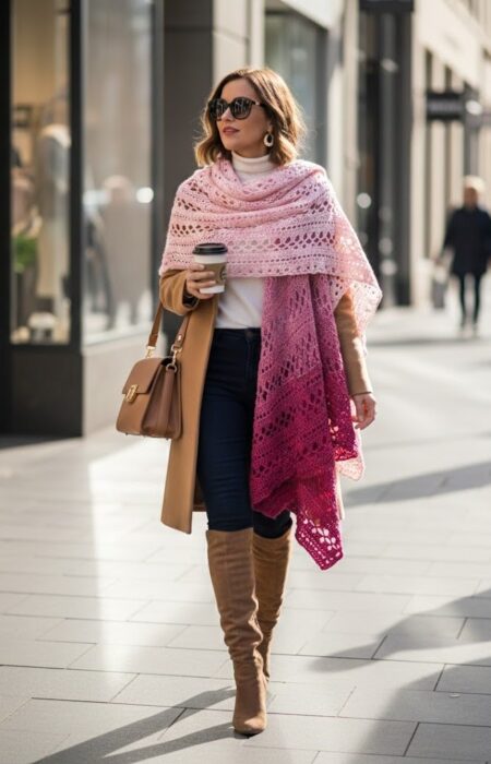 handmade-crochet-pashmina-velora-pink-ombre-model-city