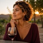 Macrame σκουλαρίκια με φυσικό ροδονίτη και μπορντό πλέξη.
