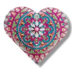 χειροποίητος σελιδοδείκτης mandala καρδιά με διαμαντάκια