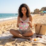 Υφασμάτινο floral νεσεσέρ JARDINA POUCH σε καλοκαιρινή παραλία