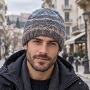 Ανδρικό πλεκτό beanie σκουφί MARCO σε καθημερινό city look