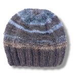 Ανδρικό πλεκτό beanie σκουφί MARCO σε γκρι και γαλάζιες αποχρώσεις