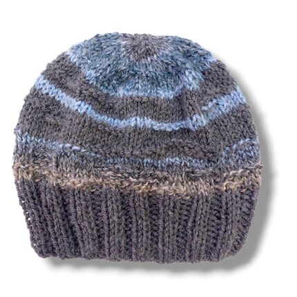 Ανδρικό πλεκτό beanie σκουφί MARCO σε γκρι και γαλάζιες αποχρώσεις