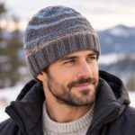 Ανδρικό πλεκτό beanie σκουφί MARCO σε χειμερινό outdoor look