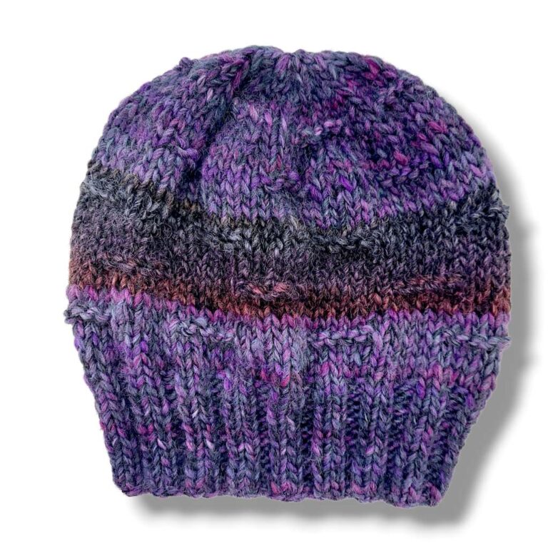 Γυναικείο πλεκτό μωβ beanie σκουφί SABINE